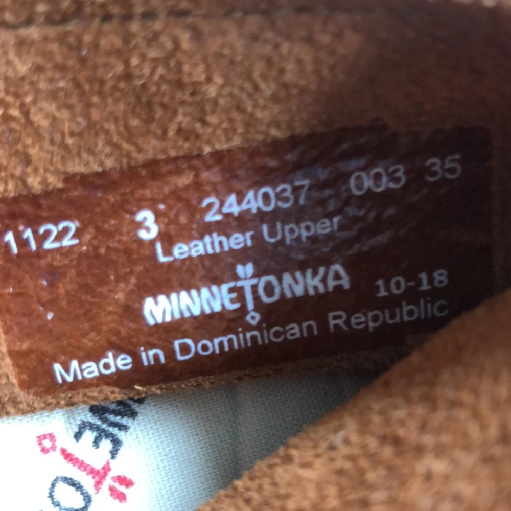 Minnetonka Baby Suede Velcro Moccasin Booties, Size 3